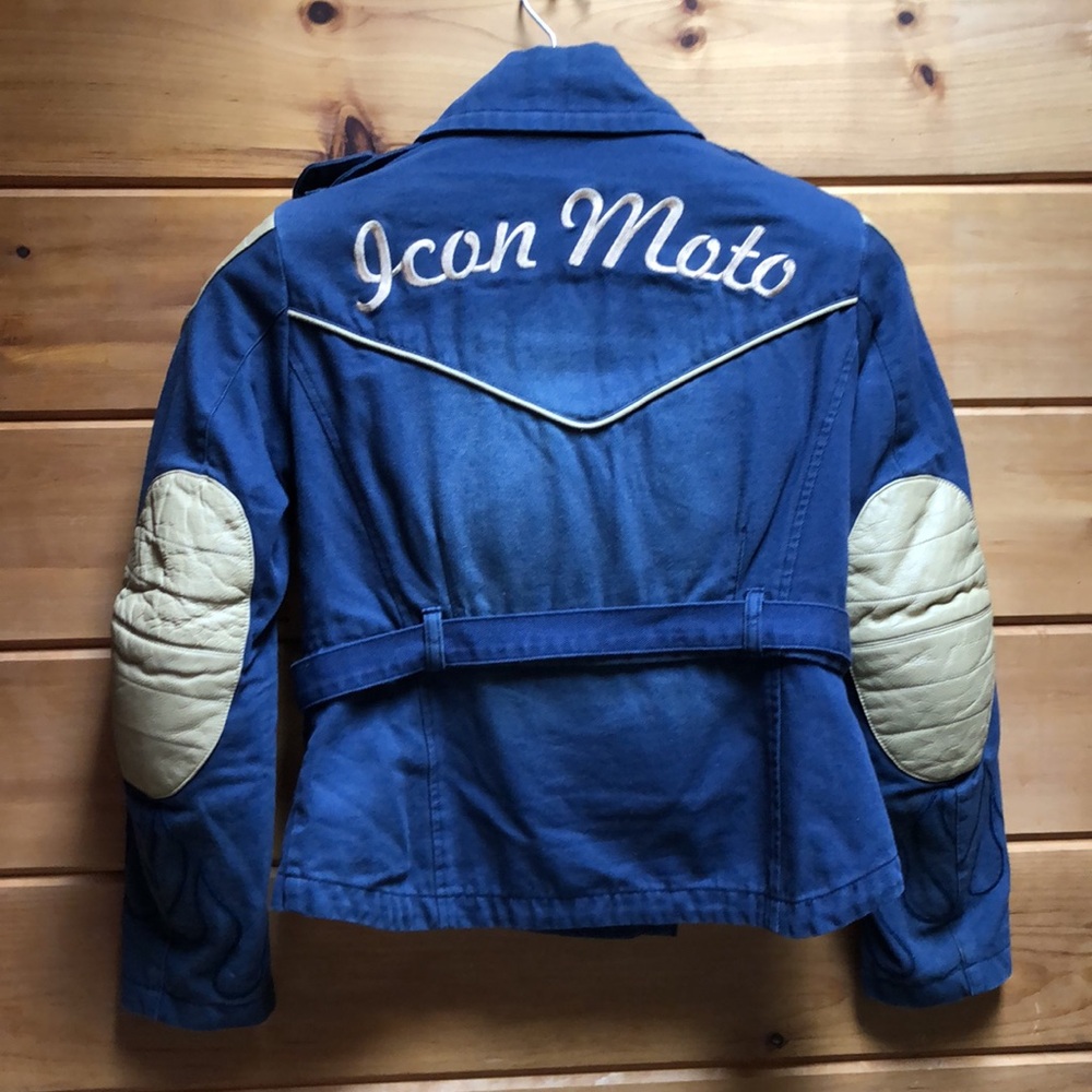 Icon Moto Motorcycle Jacket Womens Blue Armored ladies Motorsport Medium M - Picture 4 of 17